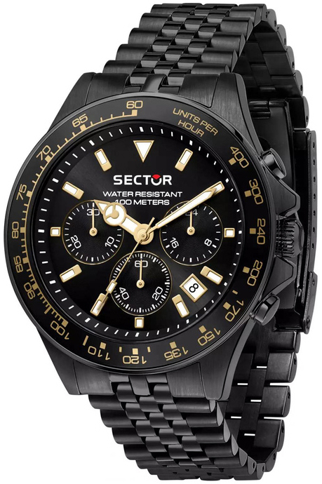 Sector 230 Herreklokke R3273661029 Sort/Stål Ø43 mm