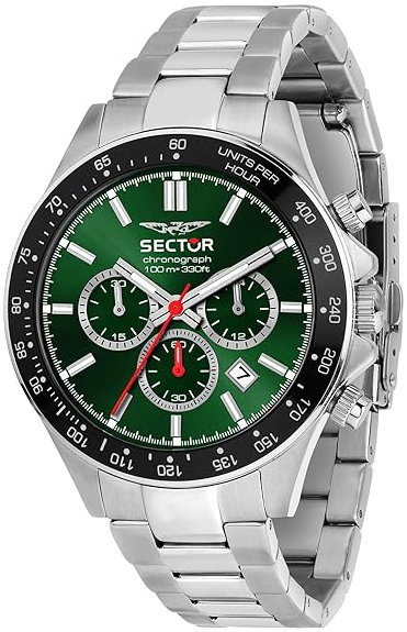 Sector 230 Herreklokke R3273661048 Grønn/Stål Ø43 mm
