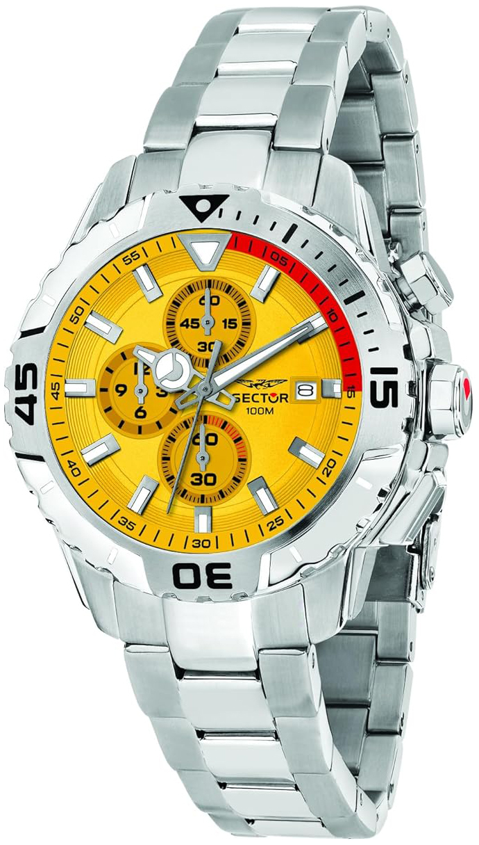 Sector Herreklokke R3273735002 Legend Gul/Stål Ø43 mm