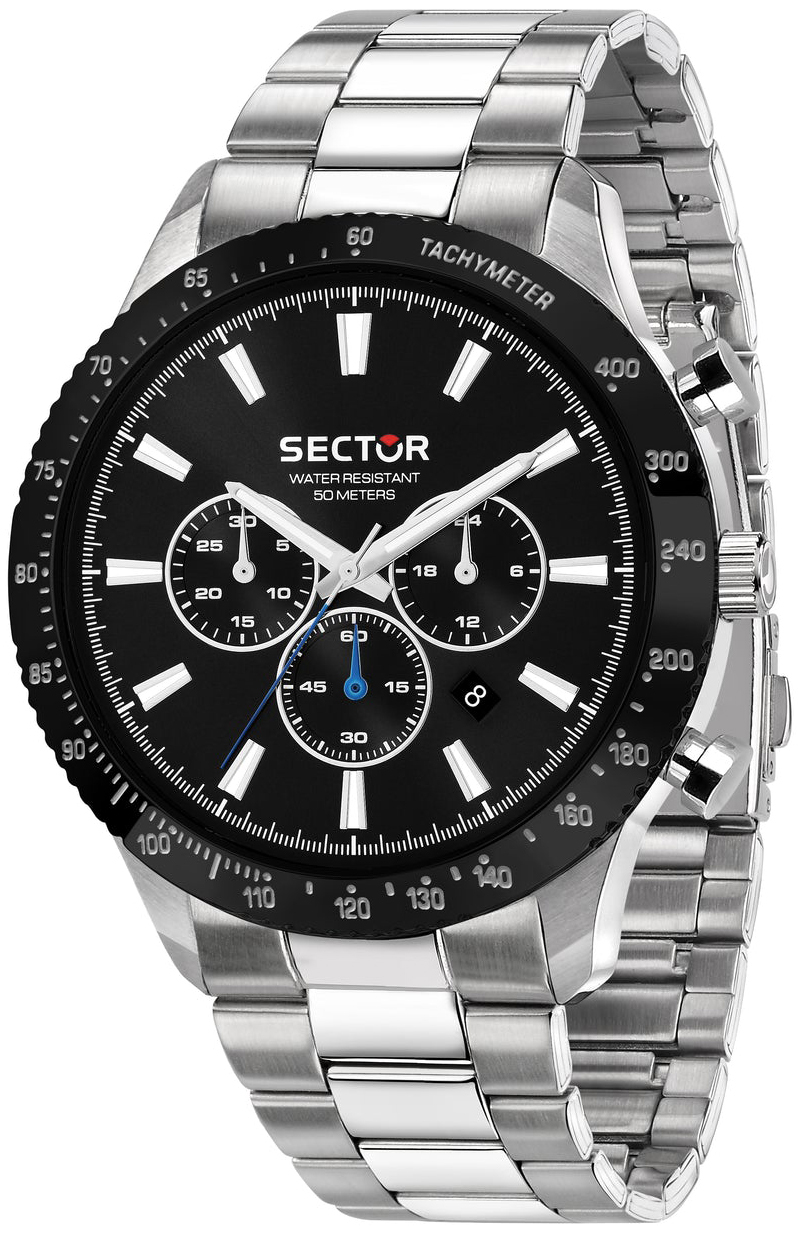 Sector 270 Herreklokke R3273778006 Sort/Stål Ø43 mm