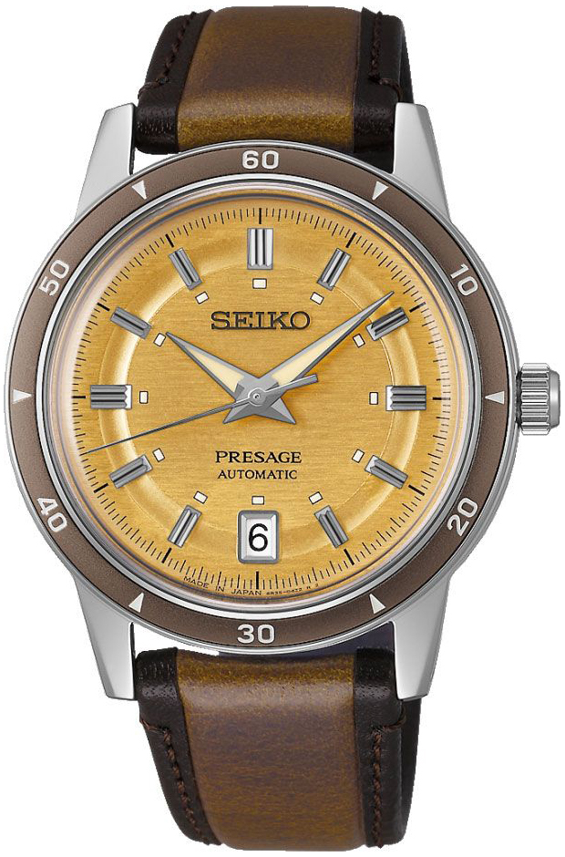 Seiko Herreklokke SRPL75J1 Presage Gul/Lær Ø39.5 mm