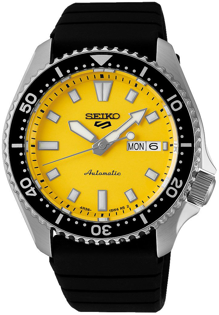 Seiko 5 Sports Herreklokke SRPL87K1 Gul/Gummi Ø42.5 mm