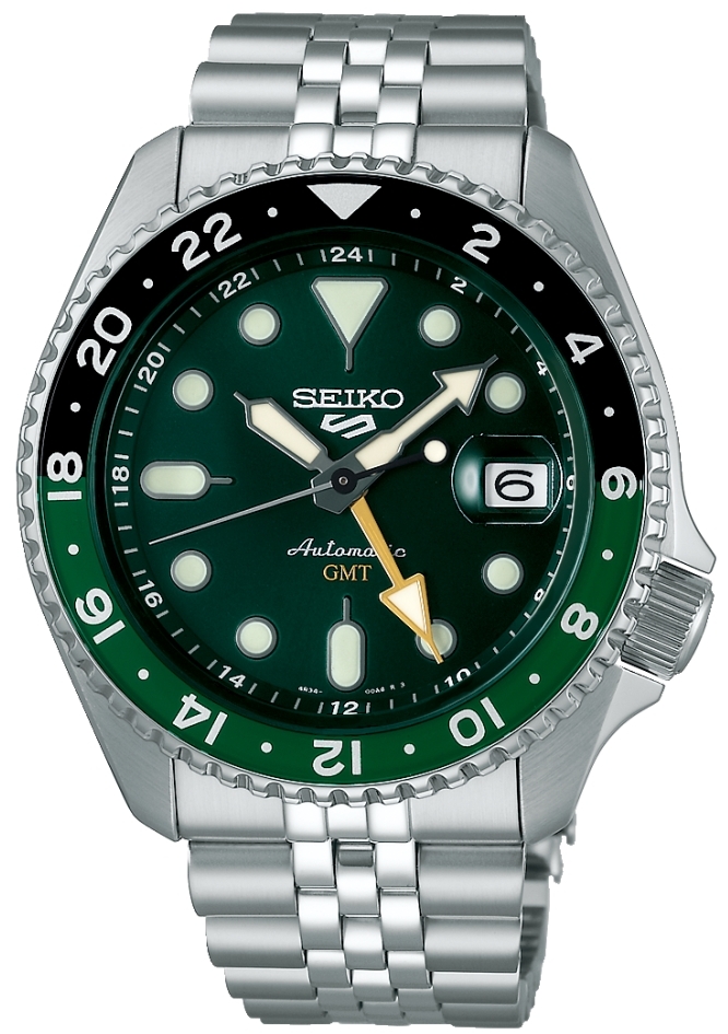 Seiko Herreklokke SSK035K1 Sport 5 Grønn/Stål Ø42.5 mm