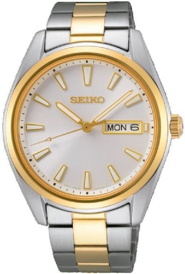 Seiko Herreklokke SUR446P1 Neo Classic Hvit/Gulltonet stål Ø40.2 mm