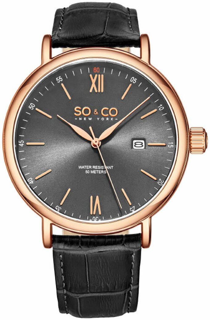 So & Co New York Herreklokke 5266L.3 Madison Grå/Lær Ø42 mm