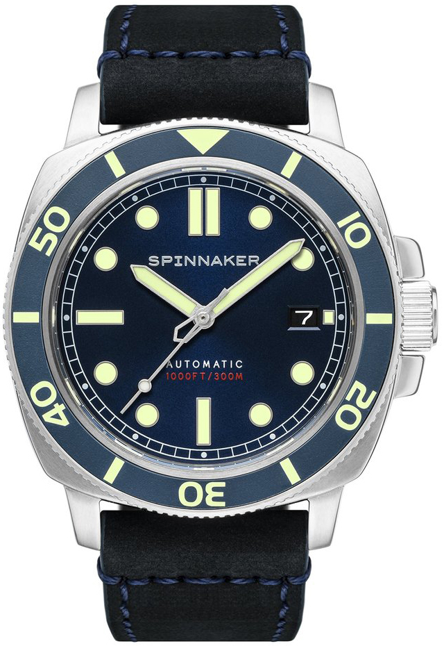 Spinnaker Herreklokke SP-5088-02 Hull Blå/Lær Ø42 mm