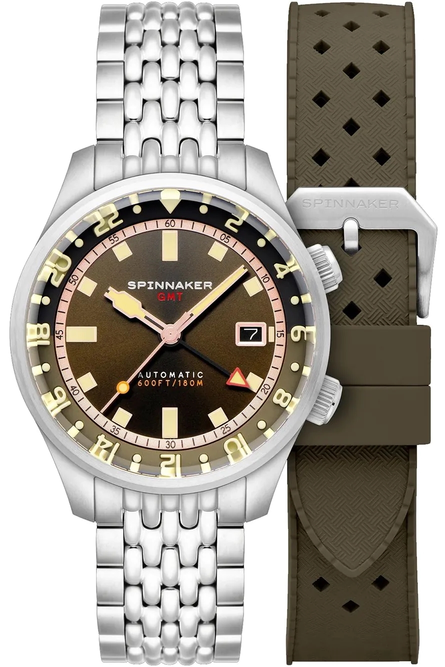Spinnaker Herreklokke SP-5121-22 Bradner Brun/Stål Ø42 mm