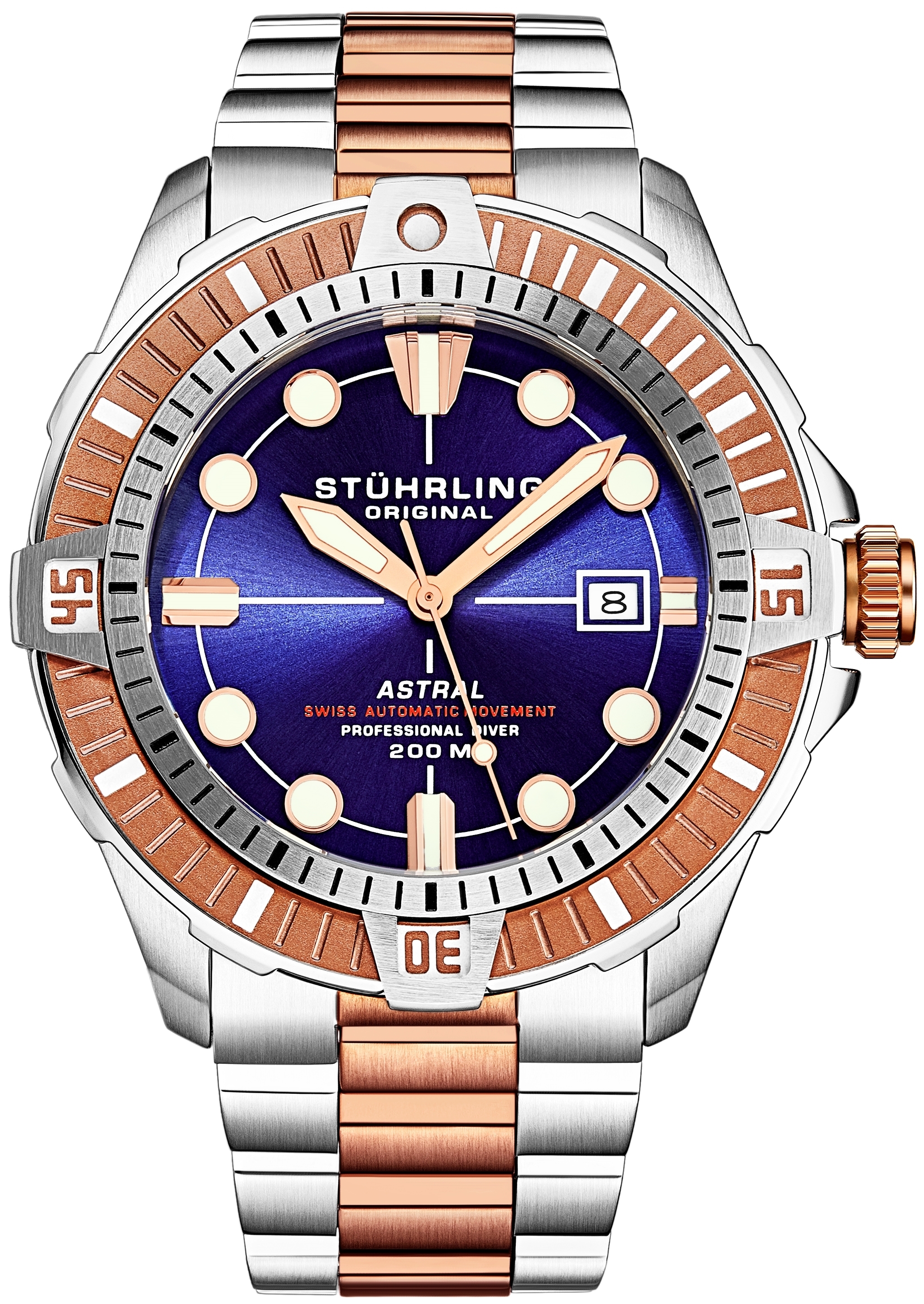 Stührling Original Herreklokke 1005.04 Astral Blå/Stål Ø45 mm