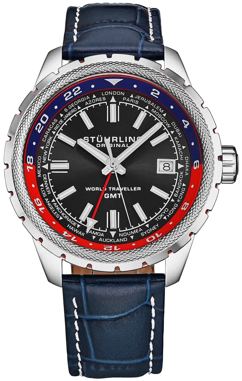 Stührling Original Herreklokke 1014.04 Aviator Global Voyager
