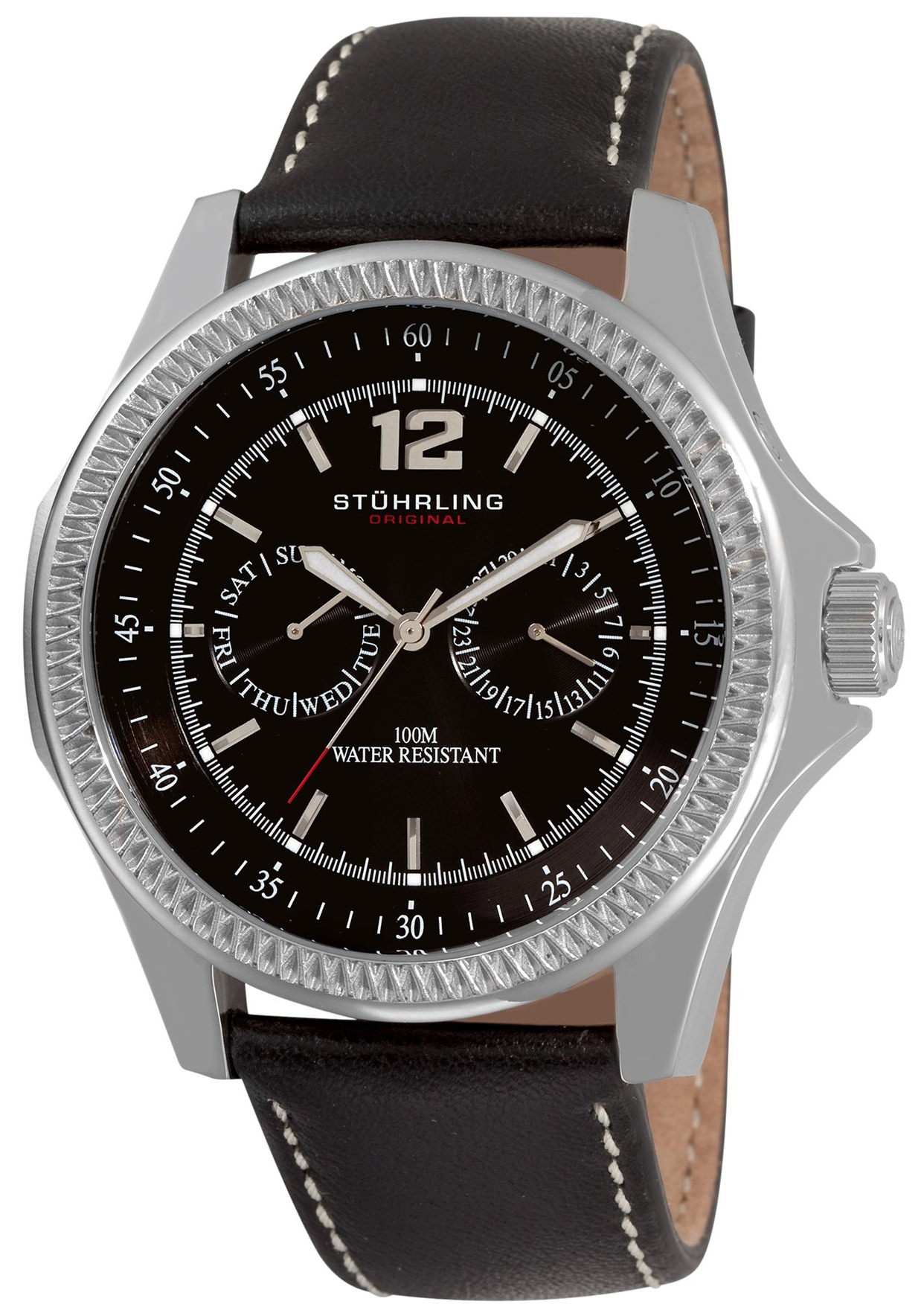 Stührling Original Octane Herreklokke 176C.33151 Sort/Lær Ø49 mm - Stührling Original