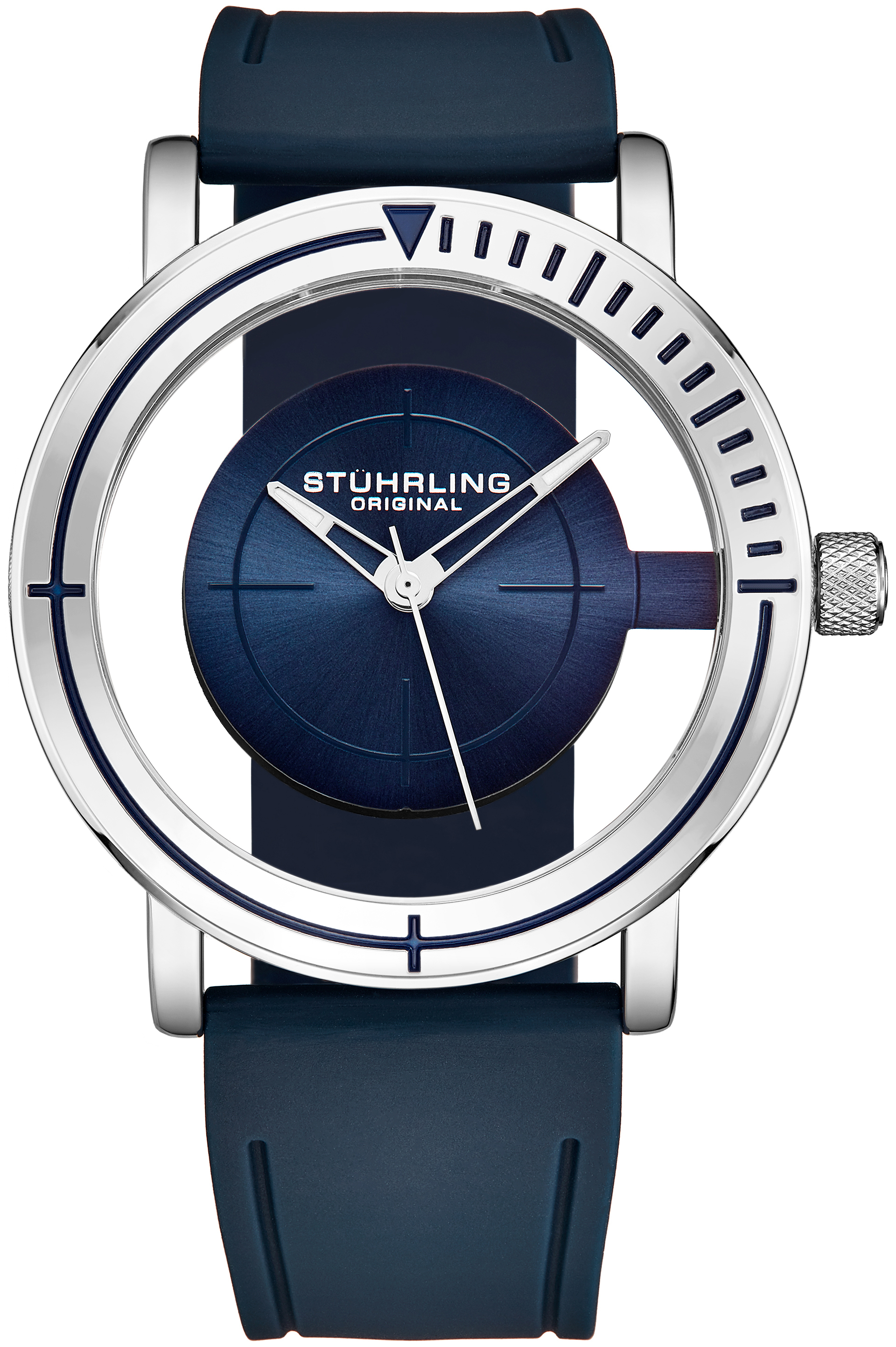Stührling Original Herreklokke 3915.1 Classic Blå/Gummi Ø40 mm