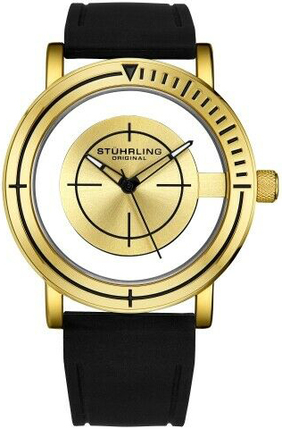 Stührling Original Herreklokke 3915.4 Aviator Gull/Gummi Ø42 mm