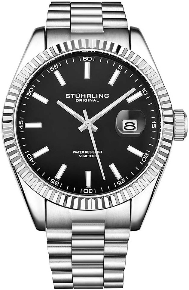 Stührling Original Herreklokke 3935.3 Lineage Sort/Stål Ø42 mm