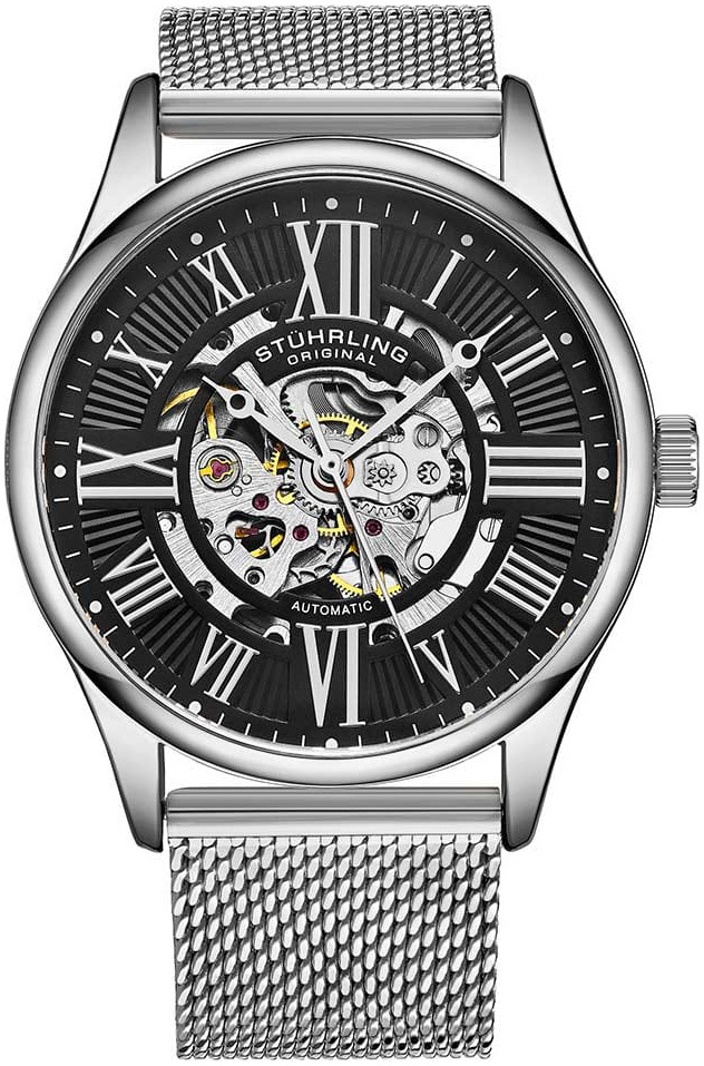 Stührling Original Herreklokke 3942M.2 Atrium Sort/Stål Ø42 mm