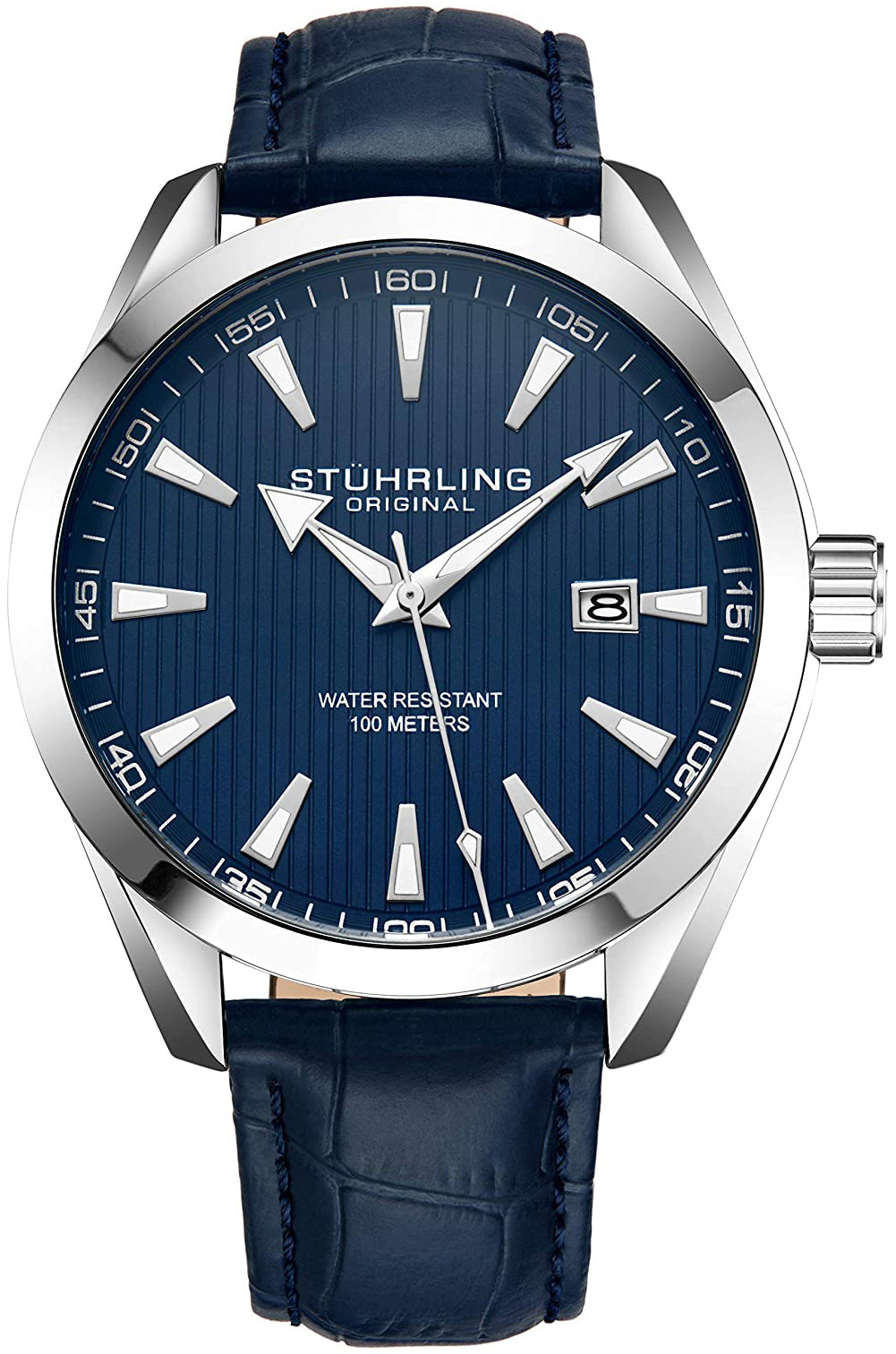 Stührling Original Herreklokke 3953L.2 Symphony Blå/Lær Ø42 mm