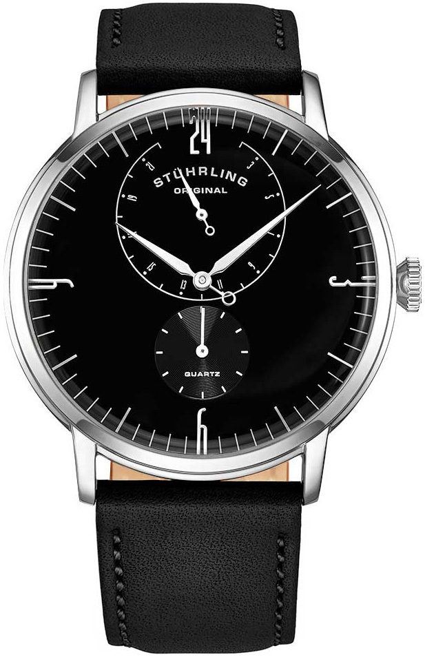Stührling Original Herreklokke 3969.3 Cabaletta Sort/Lær Ø42 mm