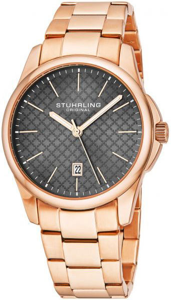 Stührling Original Herreklokke 3970.5 Symphony Grå/Rose-gulltonet