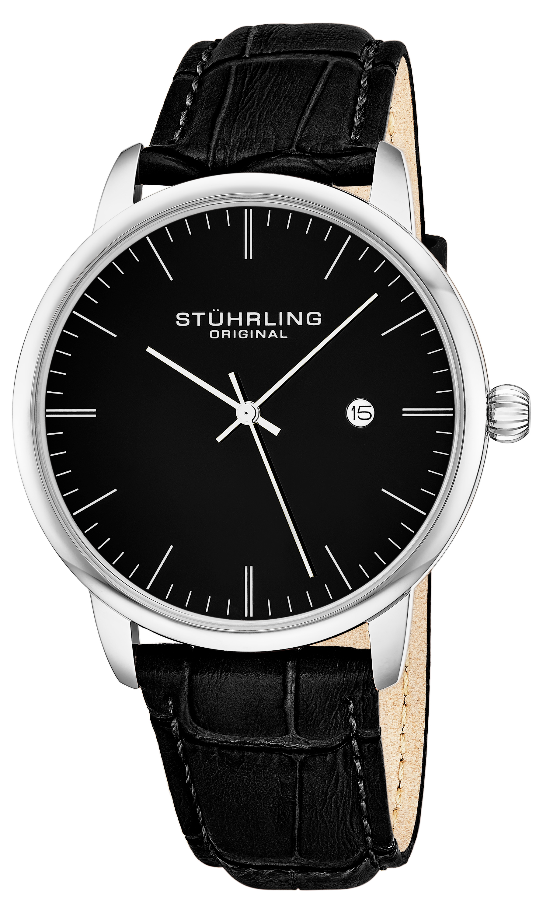 Stührling Original 99999 Herreklokke 3997.2 Sort/Stål Ø38 mm - Stührling Original