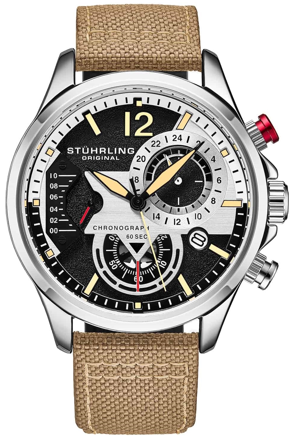Stührling Original Herreklokke 4029.1 Aviator Cordura Sort/Tekstil