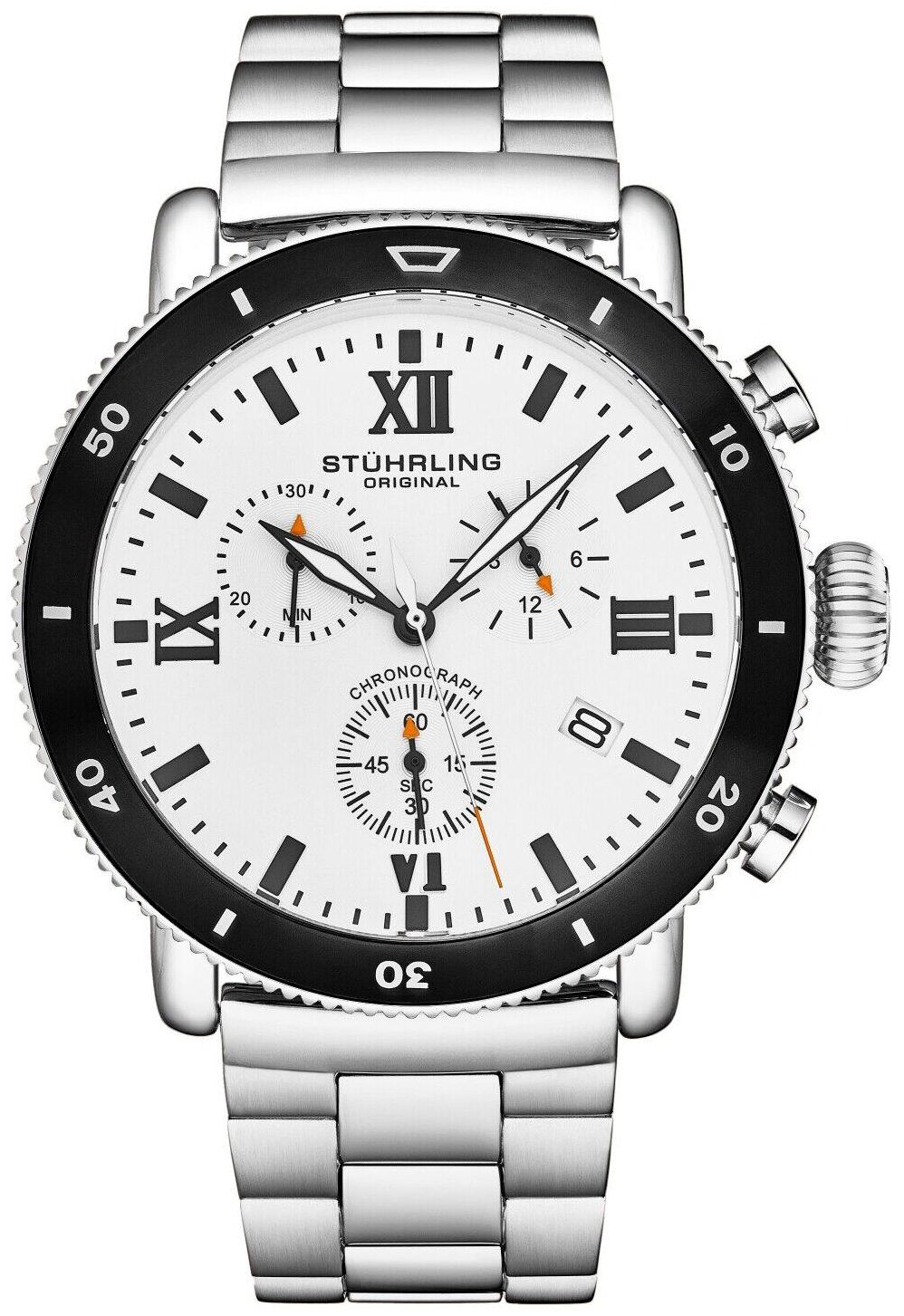 Stührling Original Herreklokke 4040.1 Dualmode Hvit/Stål Ø48 mm
