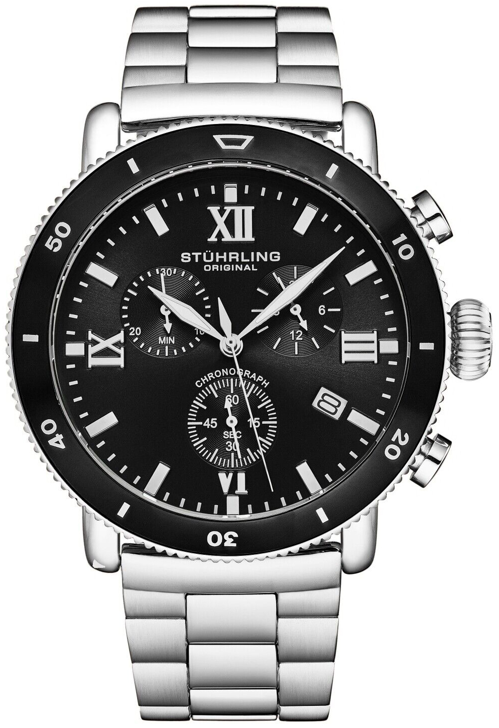 Stührling Original Herreklokke 4040.3 Dualmode Sort/Stål Ø48 mm