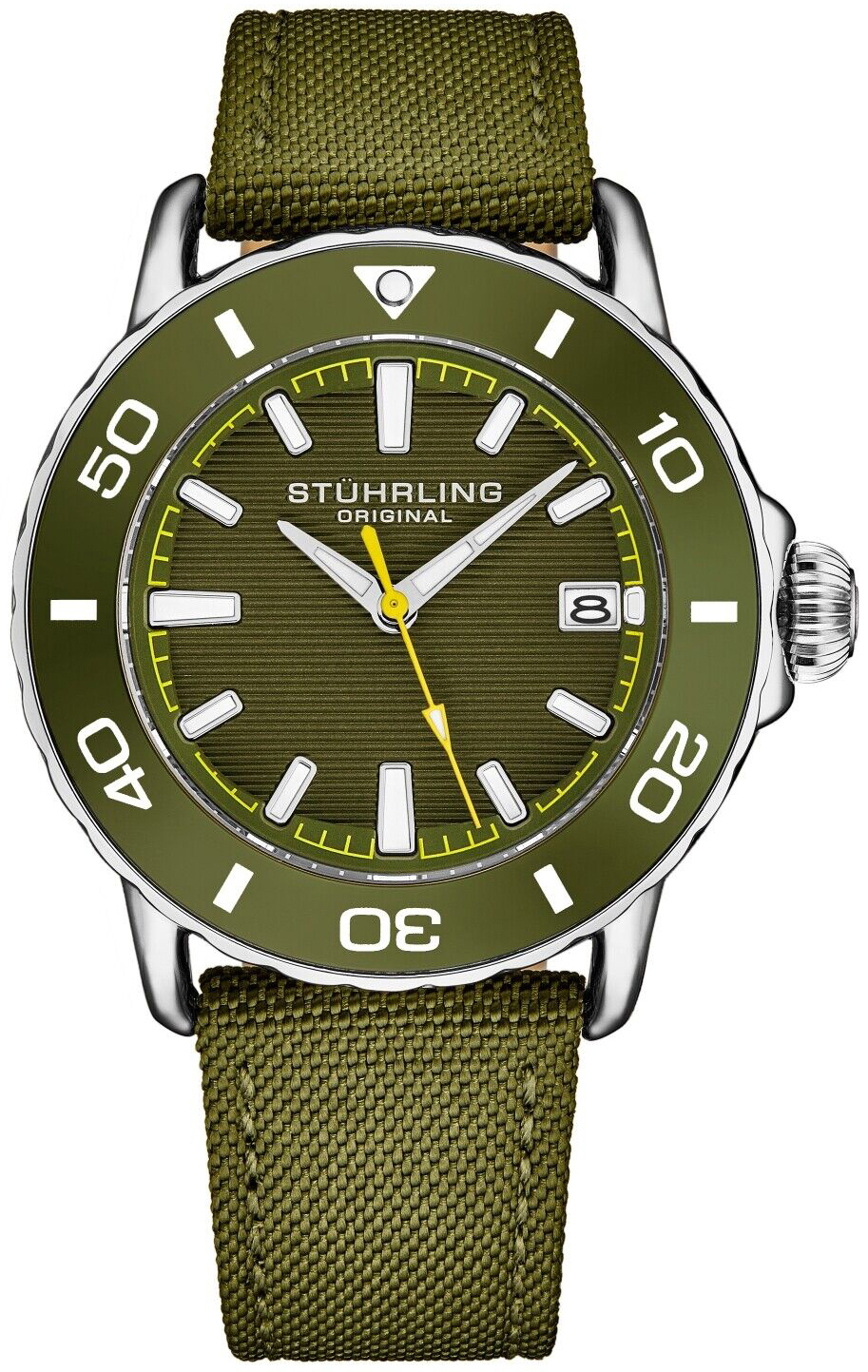 Stührling Original Herreklokke 4041.2 Explorer Grønn/Lær Ø40 mm