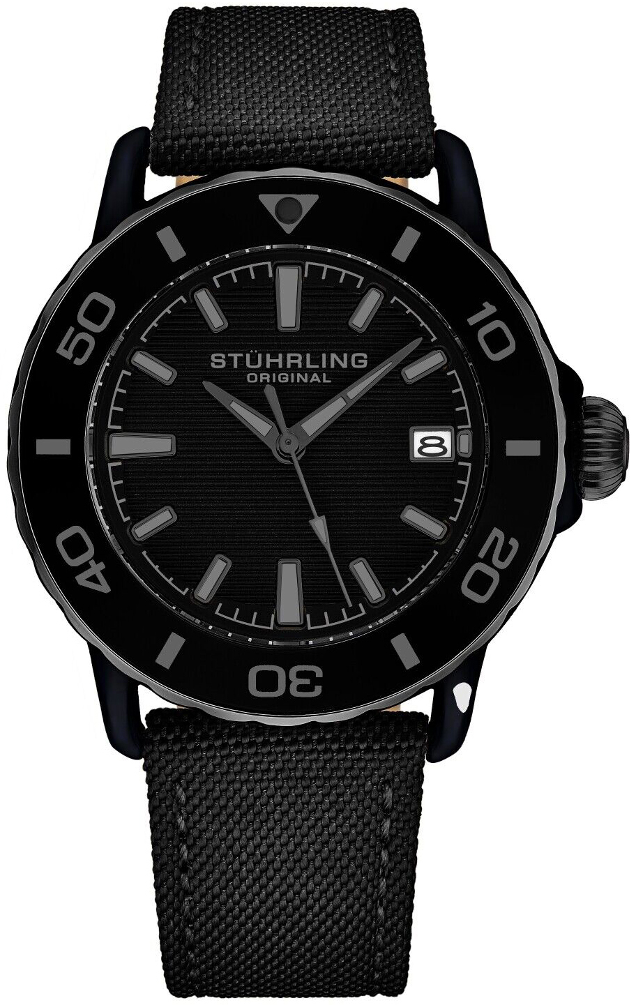 Stührling Original Herreklokke 4041.3 Explorer Sort/Lær Ø40 mm
