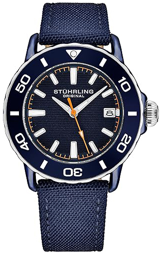 Stührling Original Herreklokke 4041.4 Explorer Blå/Lær Ø40 mm