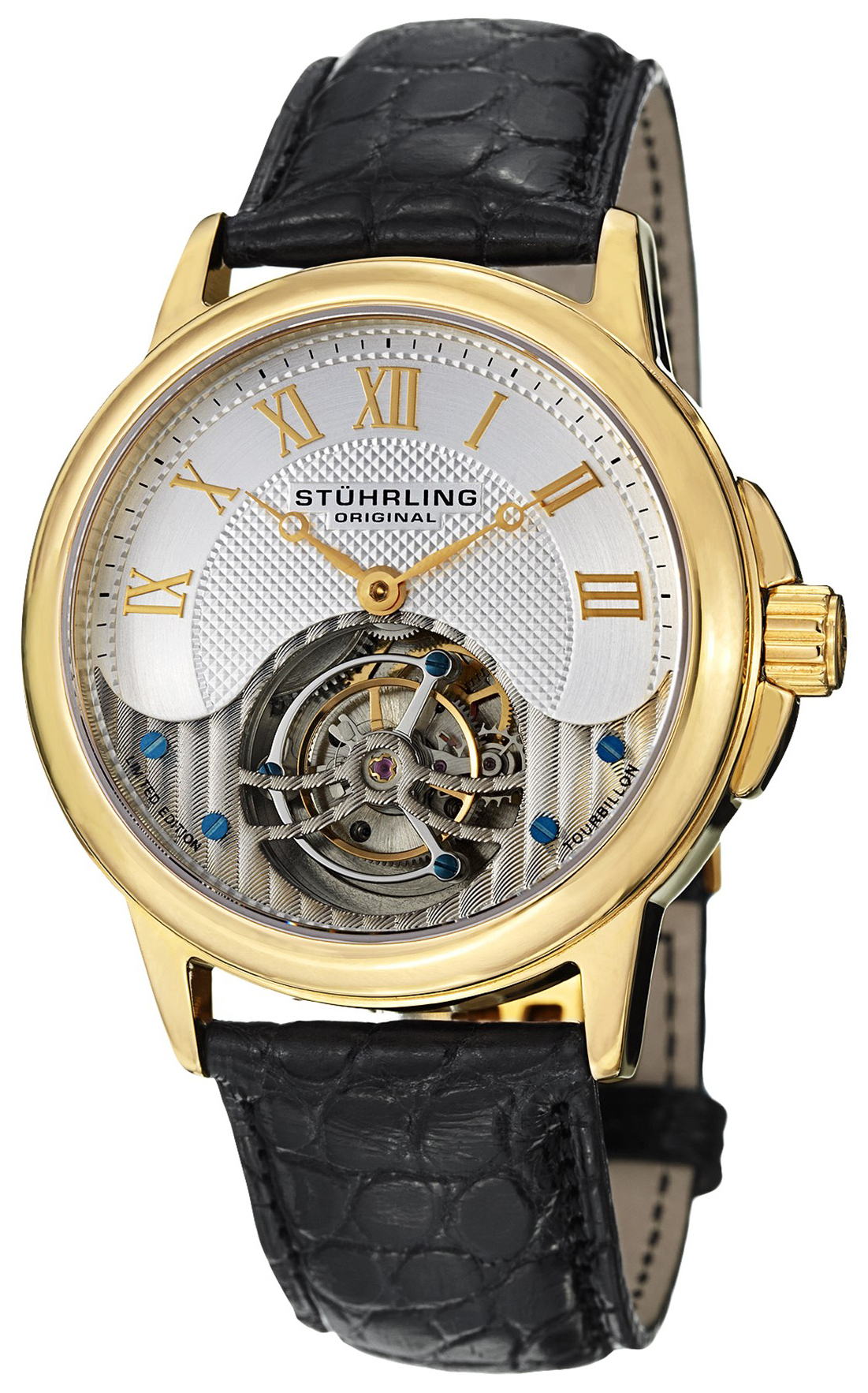 Stührling Original Tourbillon Herreklokke 541.333X2 Sølvfarget/Lær - Stührling Original