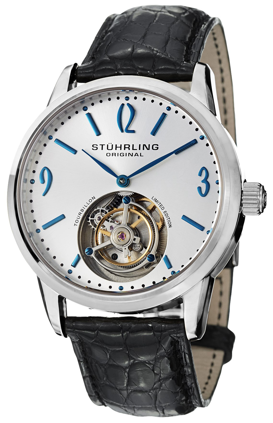 Stührling Original Tourbillon Herreklokke 542.331X2 Sølvfarget/Lær - Stührling Original