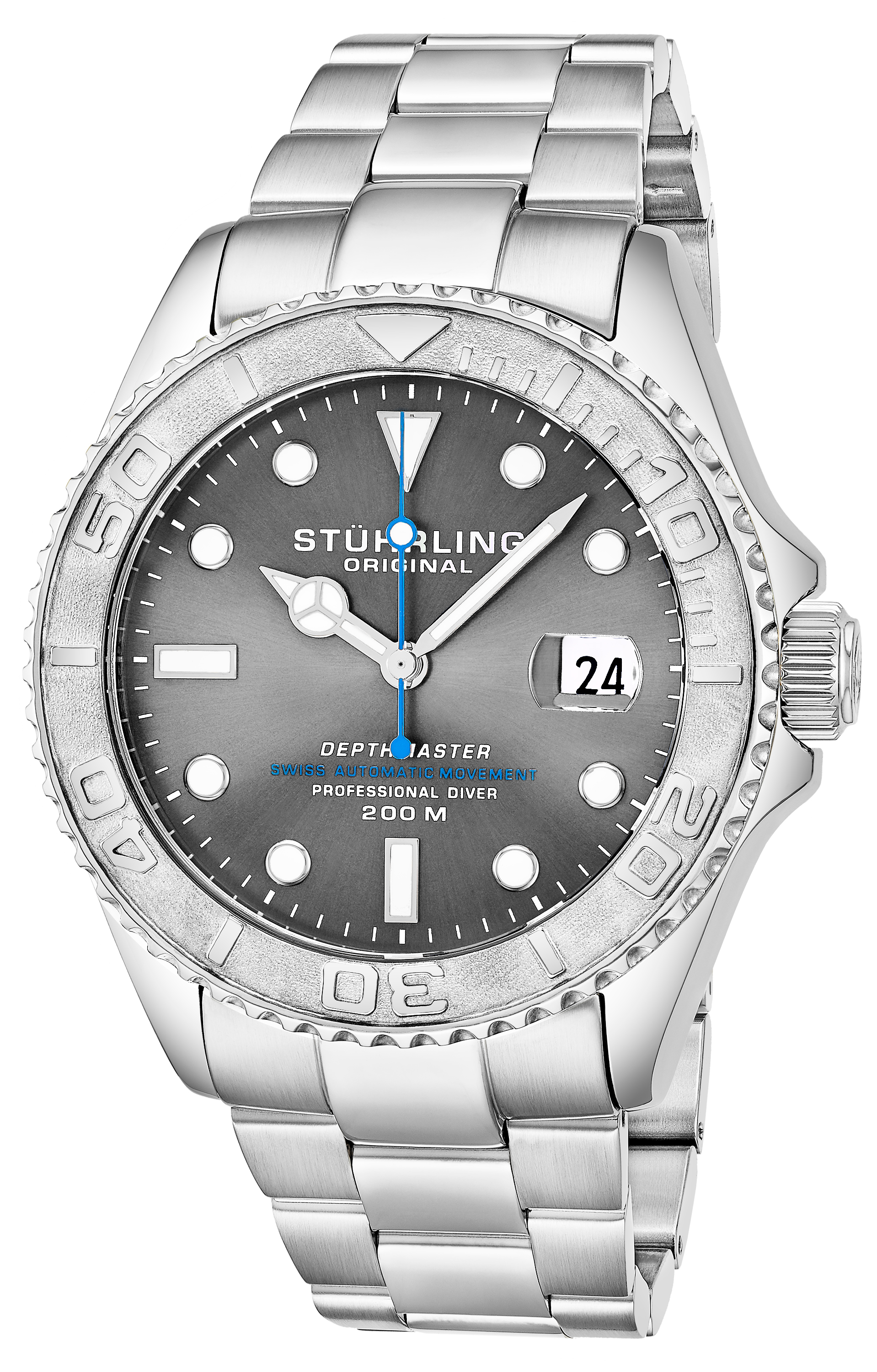 Stührling Original Aquadiver Herreklokke 893.02 Grå/Stål Ø42 mm - Stührling Original