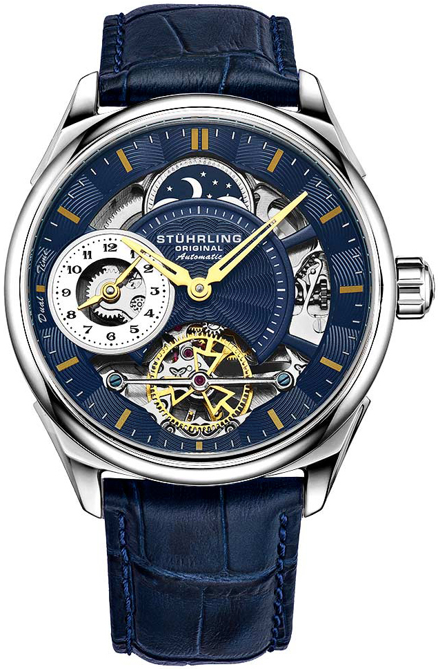 Stührling Original Herreklokke 943A.02 Legacy Blå/Lær Ø42 mm