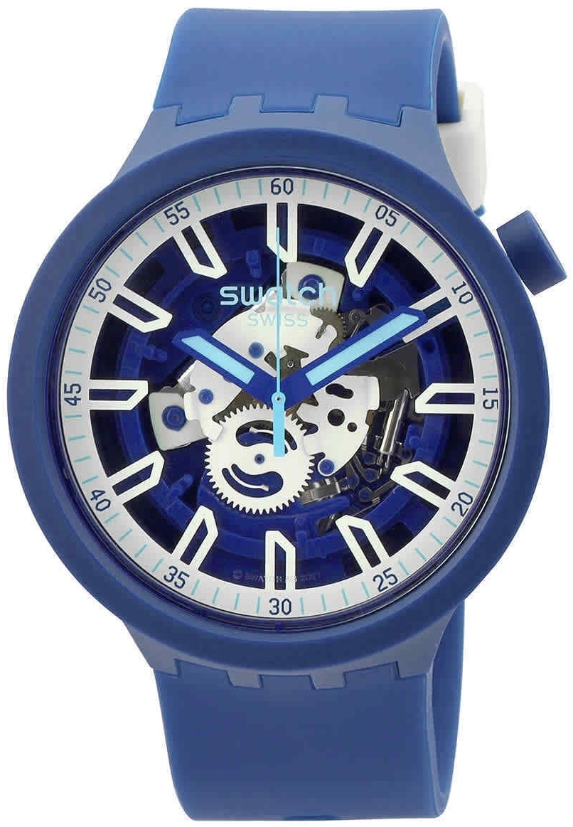 Swatch SB01N102 Monthly Drops Blå/Gummi Ø47 mm
