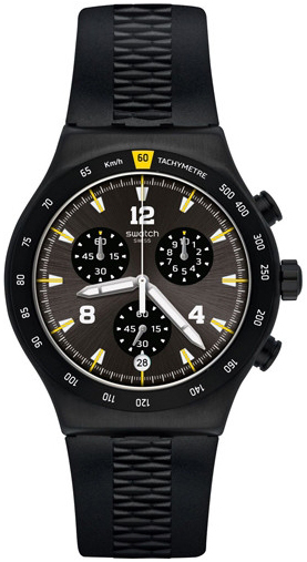 Swatch Herreklokke YVB403 Classic Sort/Gummi Ø43 mm