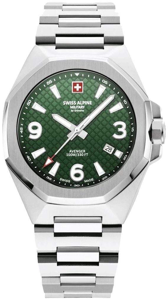 Swiss Alpine Military Herreklokke 7005.1134 Typhoon Grønn/Stål Ø42