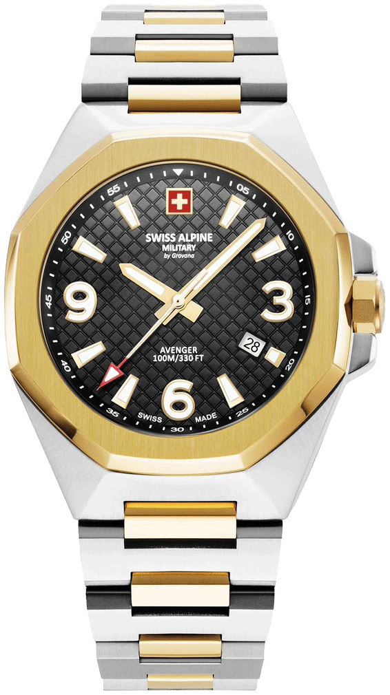 Swiss Alpine Military Herreklokke 7005.1147 Typhoon Sort/Gulltonet