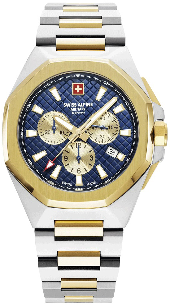 Swiss Alpine Military Herreklokke 7005.9145 Typhoon Blå/Gulltonet