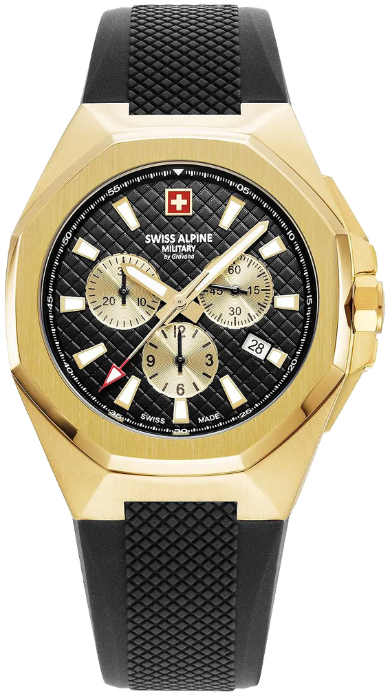 Swiss Alpine Military Herreklokke 7005.9817 Typhoon Sort/Gummi Ø42 mm