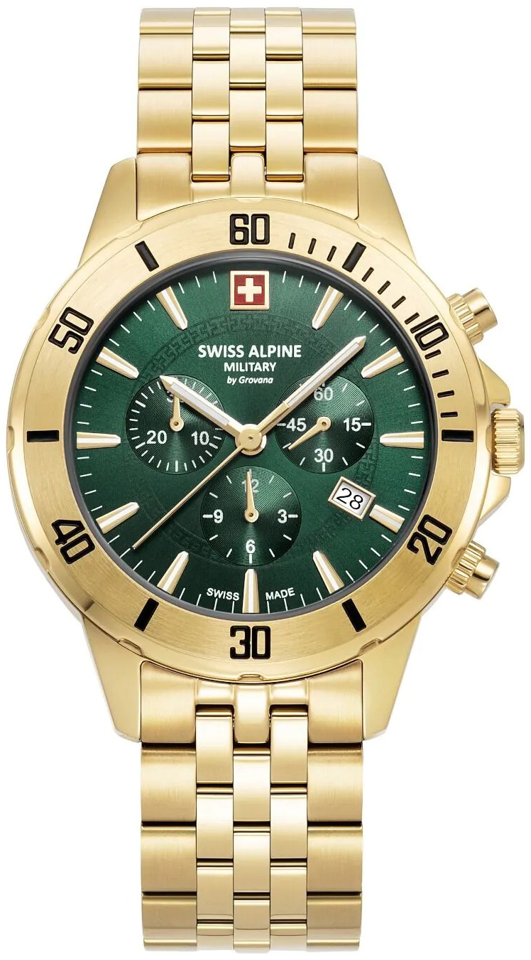 Swiss Alpine Military Herreklokke 7024.9114 Cruiser Grønn/Gulltonet