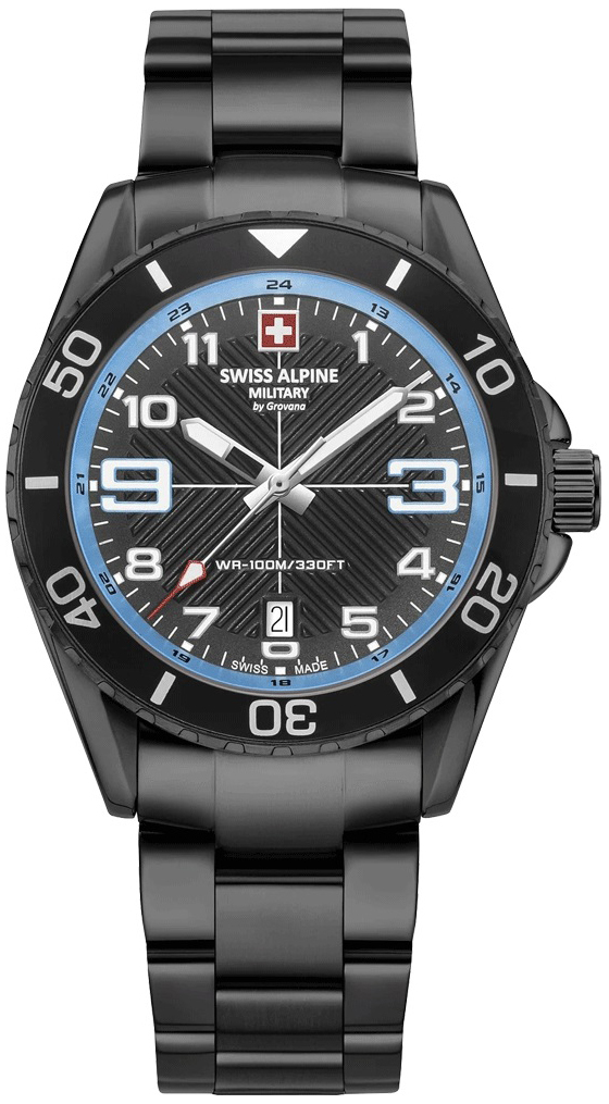Swiss Alpine Military Herreklokke 7029.1171 Raptor Sort/Stål Ø42 mm