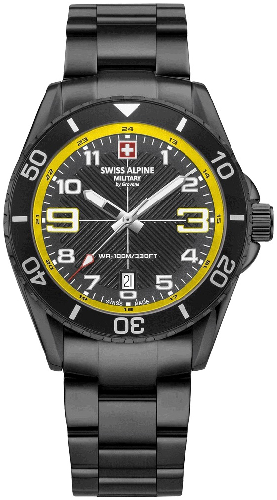 Swiss Alpine Military Herreklokke 7029.1178 Raptor Sort/Stål Ø42 mm