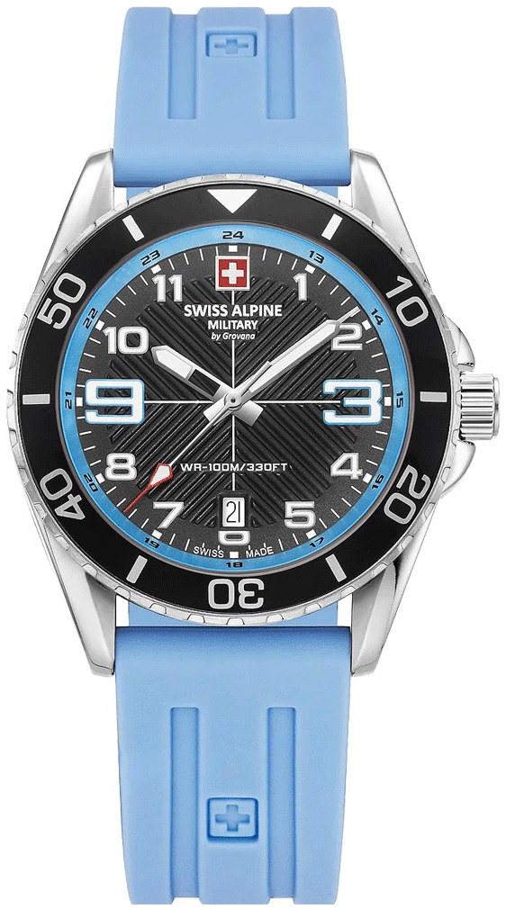 Swiss Alpine Military Herreklokke 7029.1831 Raptor Sort/Gummi Ø42 mm