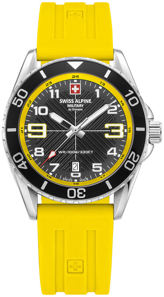 Swiss Alpine Military Herreklokke 7029.1838 Raptor Sort/Gummi Ø42 mm