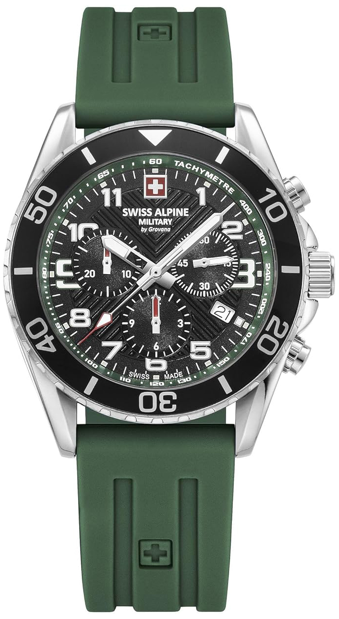 Swiss Alpine Military Herreklokke 7029.9834 Raptor Sort/Gummi Ø42 mm