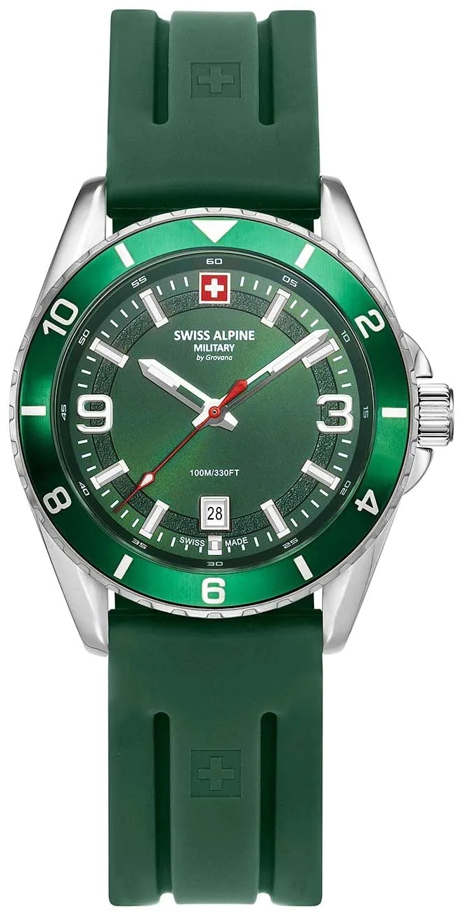 Swiss Alpine Military Herreklokke 7034.1834 Sierra Grønn/Gummi Ø42