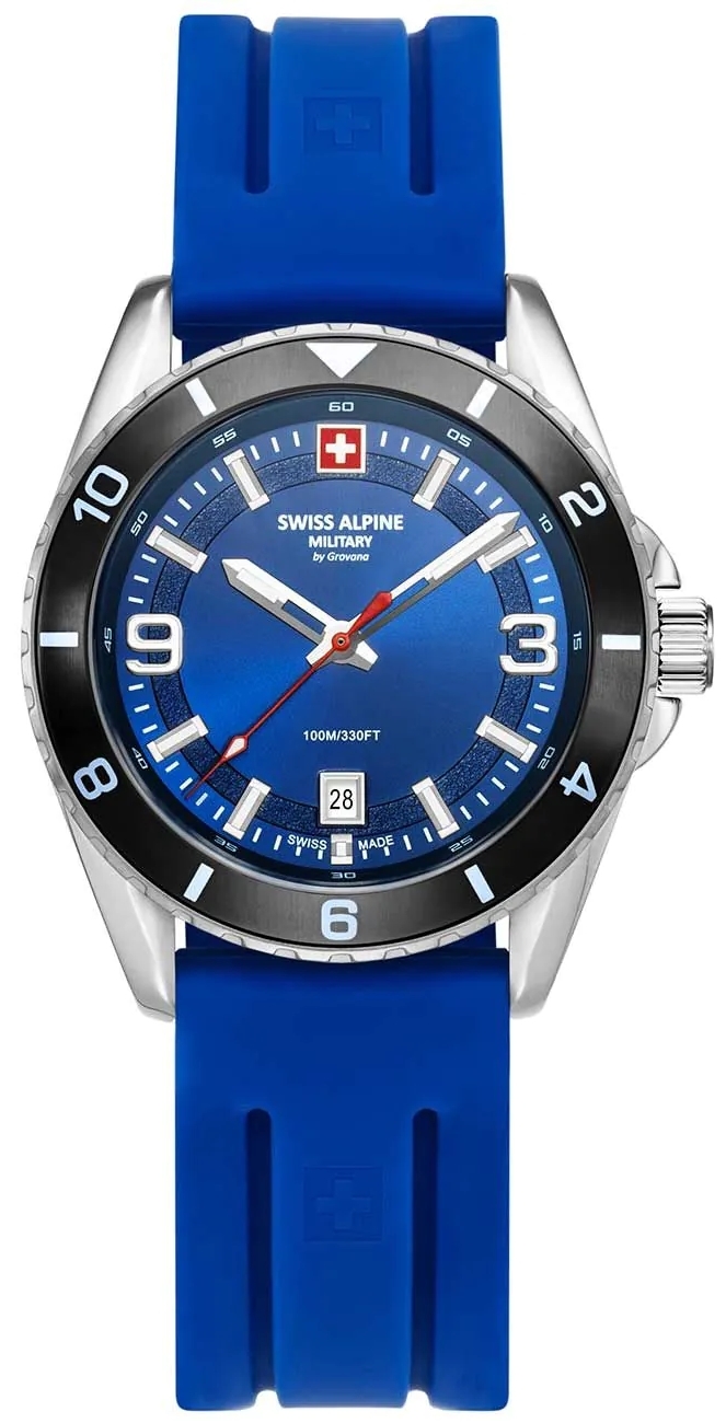 Swiss Alpine Military Herreklokke 7034.1836 Sierra Blå/Gummi Ø42 mm