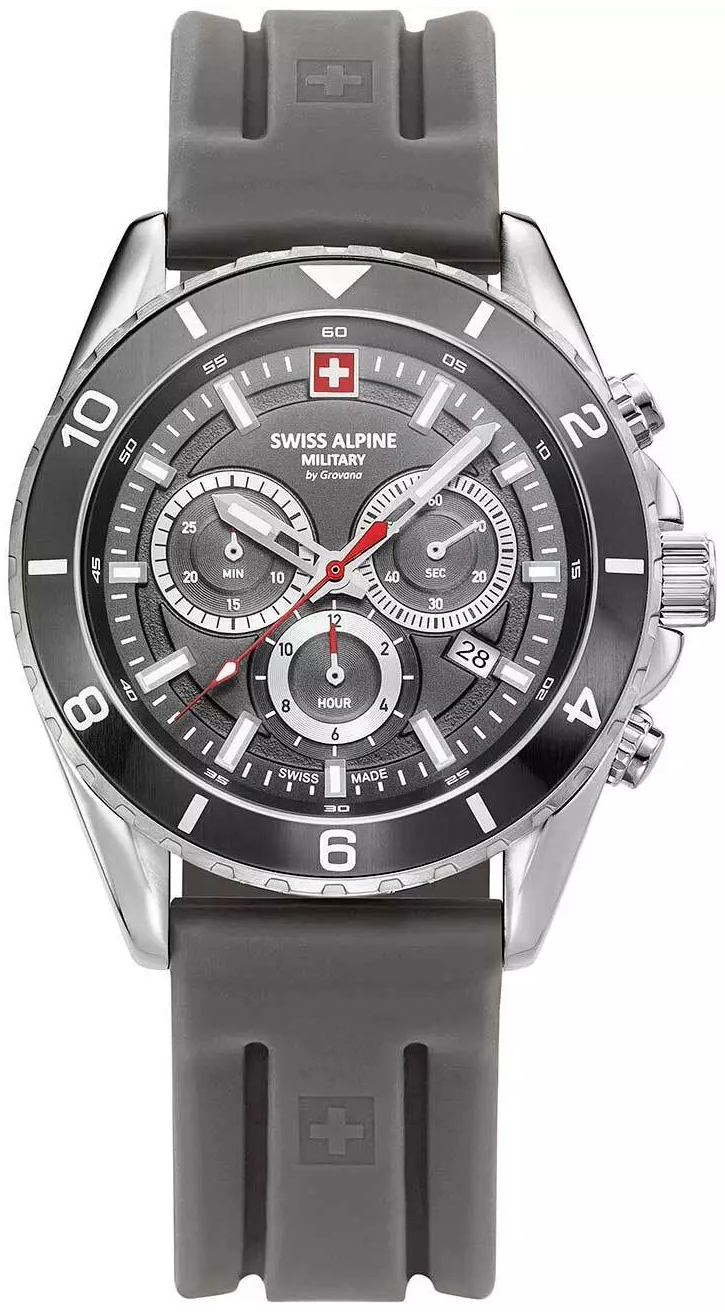 Swiss Alpine Military Herreklokke 7034.9832 Sierra Grå/Gummi Ø43 mm