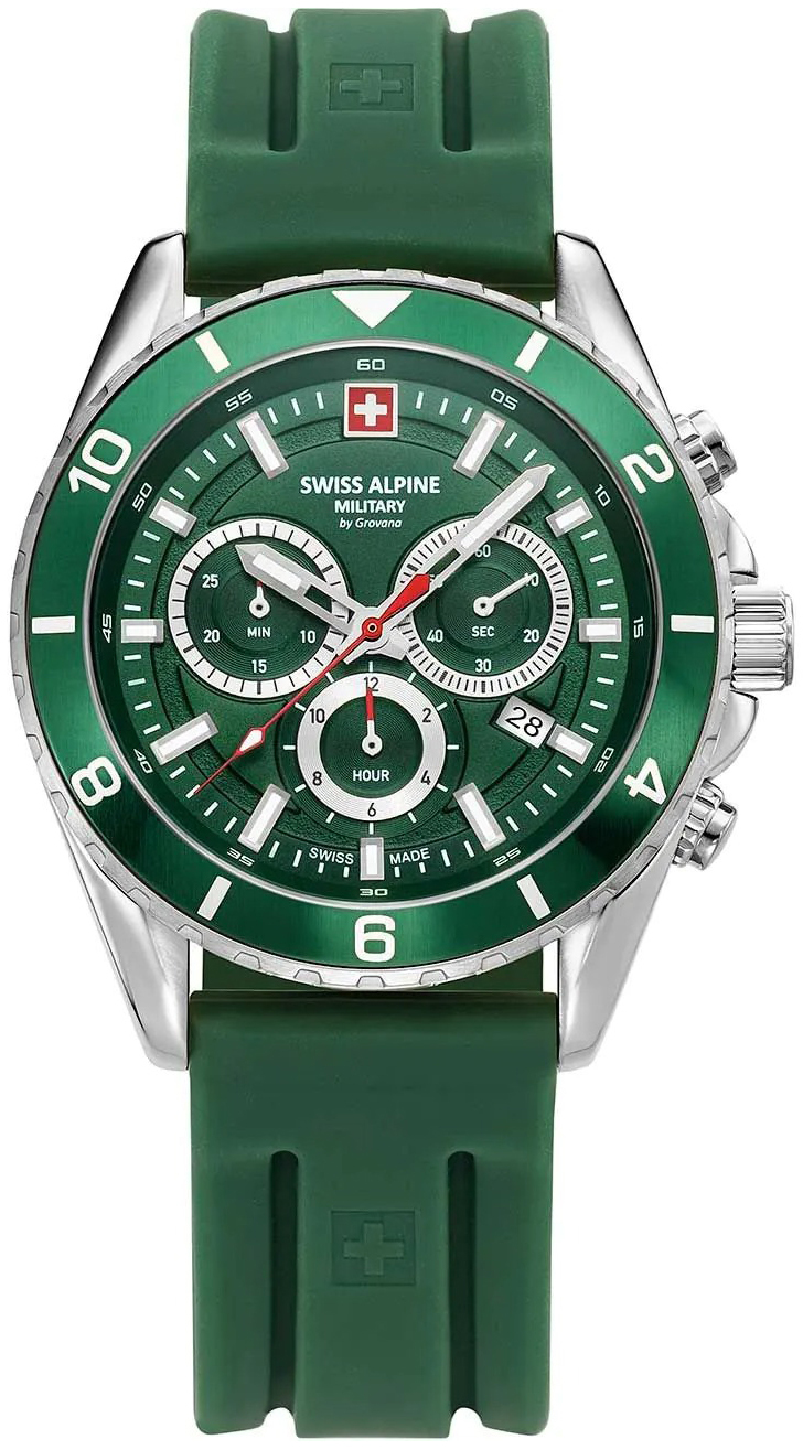 Swiss Alpine Military Herreklokke 7034.9834 Sierra Grønn/Gummi Ø43