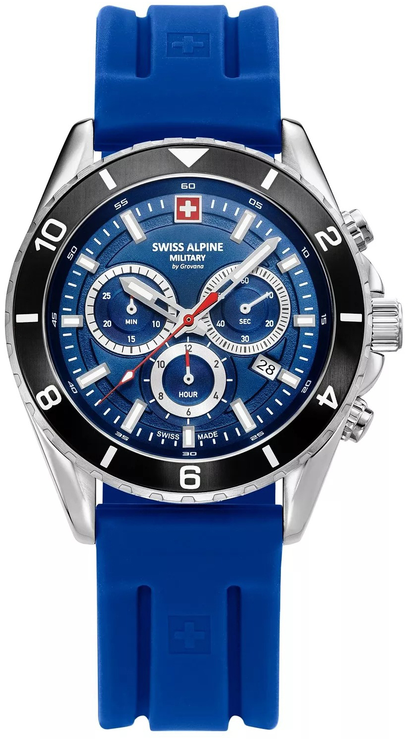 Swiss Alpine Military Herreklokke 7034.9836 Sierra Blå/Gummi Ø43 mm