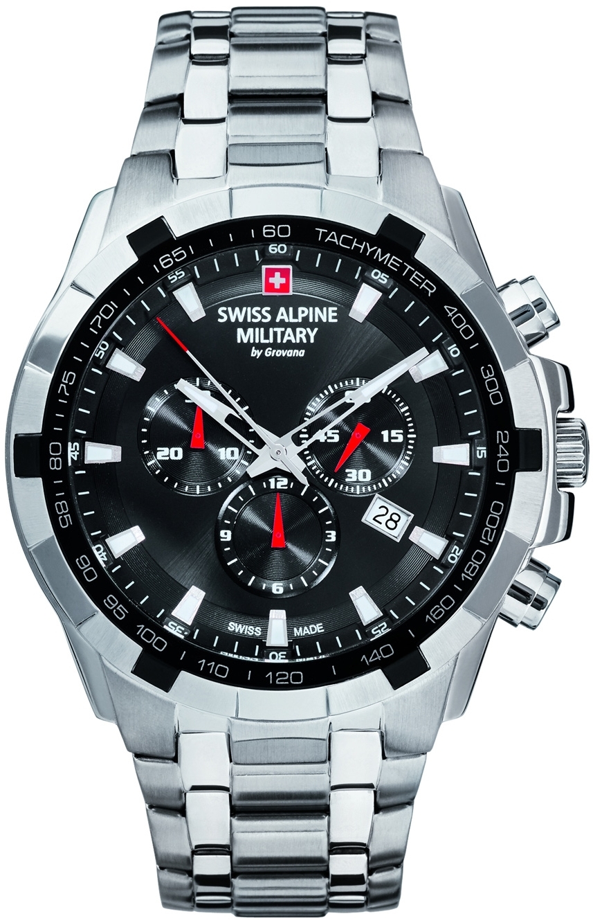 Swiss Alpine Military Herreklokke 7043.9137 Classic Sort/Stål Ø46 mm